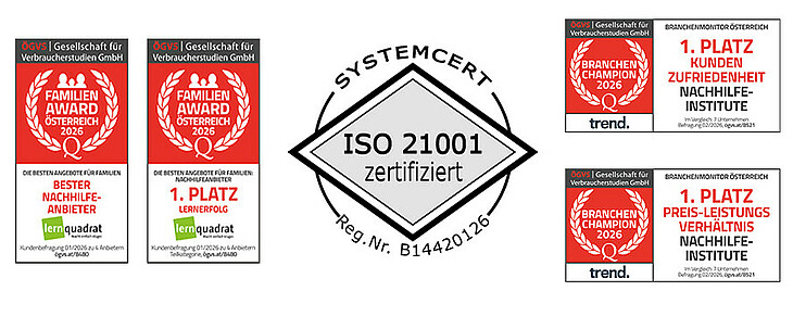 Auszeichnungen LernQuadrat 1020 by GoStudent Wien-Nordbahnviertel